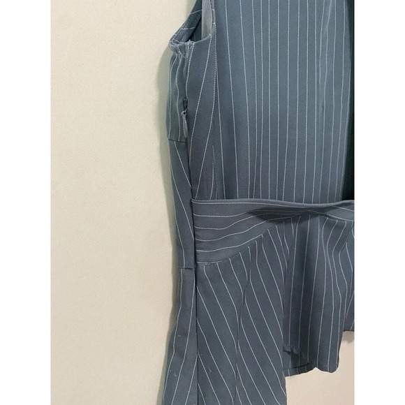 Lulu’s Women’s Size M Pep Talk Slate Blue Striped Peplum Top - Picture 11 of 11